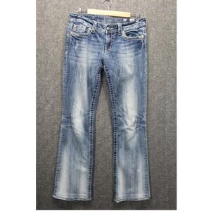 Miss Me Boot Cut Jeans Size 30 Flap Pockets Light Wash Blue